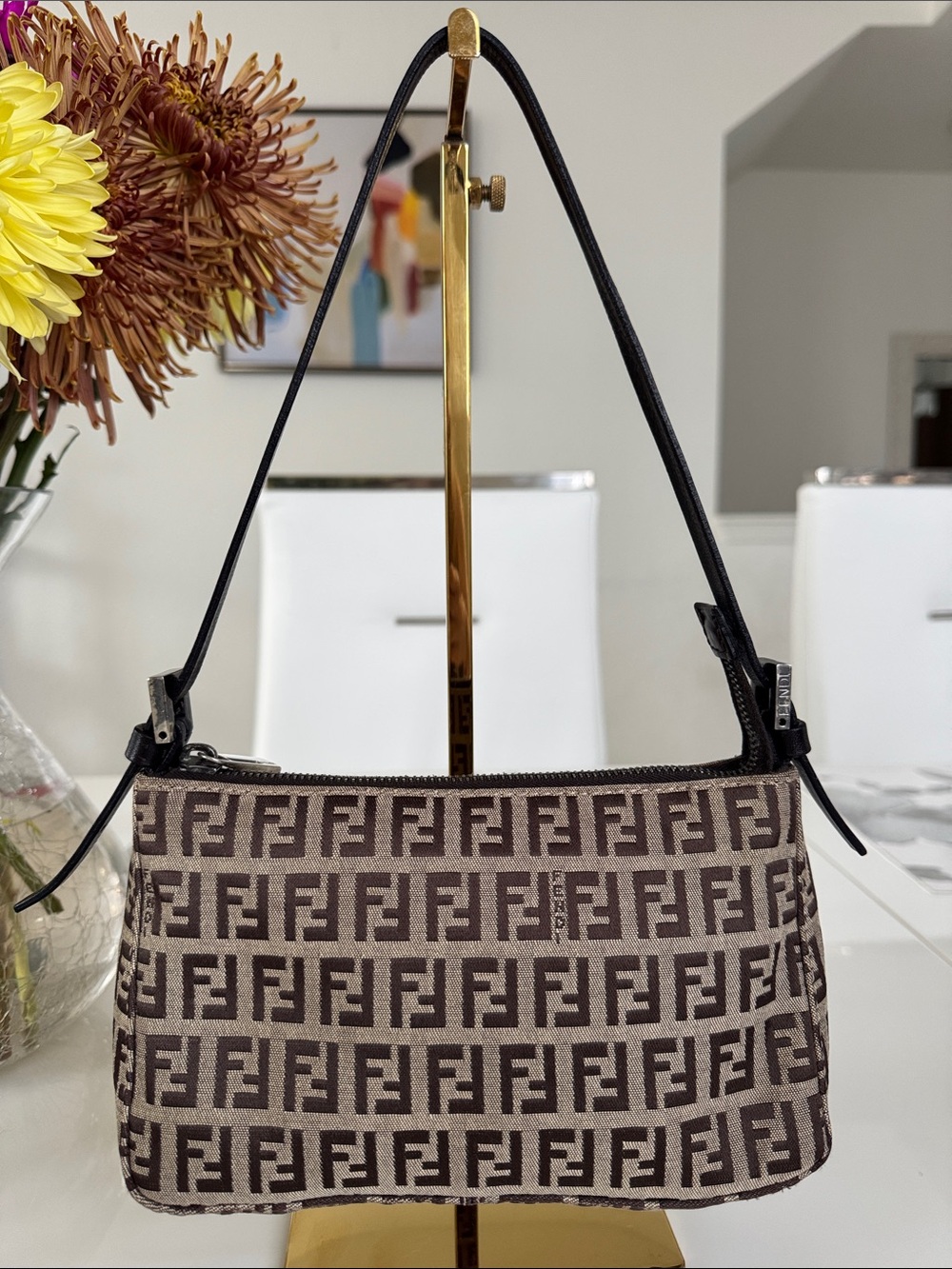 Fendi Vintage Zucca Small Shoulder Bag